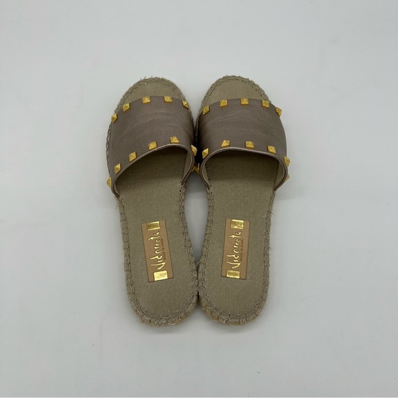 Vidorreta Espadrille Sandals Metallic Studded Slides Flats Size 10 Women - Picture 9 of 17